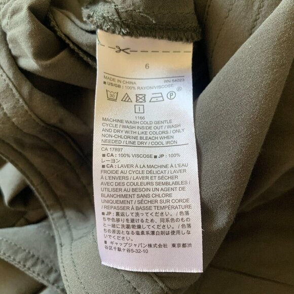 Banana Republic Sleeveless Utility Romper Drawstring Waist Olive Green Size 6 - Picture 7 of 8